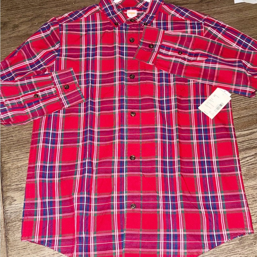 Gymboree Red and Blue Plaid Button Down Shirt